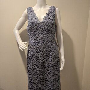 Adrianna Papell Lace Sheath Dress Blue/Gray 12